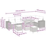 vidaXL Ensemble de canapé de jardin avec coussin 9 Pièces Gris polyrotin