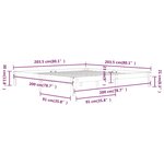vidaXL Cadre de lit Gris Bois de pin massif 200x200 cm
