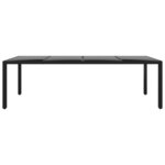 vidaXL Table de jardin 250x100x75 cm Verre trempé et Résine tressée
