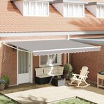 vidaXL Auvent Gris clair 4 5 × 3 m Polyester et métal