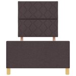 vidaXL Cadre de lit avec tête de lit Marron foncé 100 x 200 cm tissu