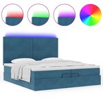 vidaXL Cadre de lit ottoman avec matelas bleu foncé 200x200 cm velours