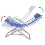 vidaXL Chaises inclinables de terrasse lot de 2 Acier Bleu