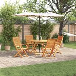 Set de salle à manger de jardin 5 pièces en bois massif d'acacia