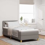 vidaXL Lit avec sommier et matelas taupe 80x200 cm tissu