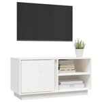 vidaXL Meuble TV Blanc 80x35x40 5 cm Bois de pin massif