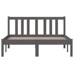 vidaXL Cadre de lit Gris Bois massif 120x200 cm