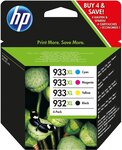 Pack 4 cartouches d'encre hp 932/933 xl (noir  cyan  magenta  jaune)