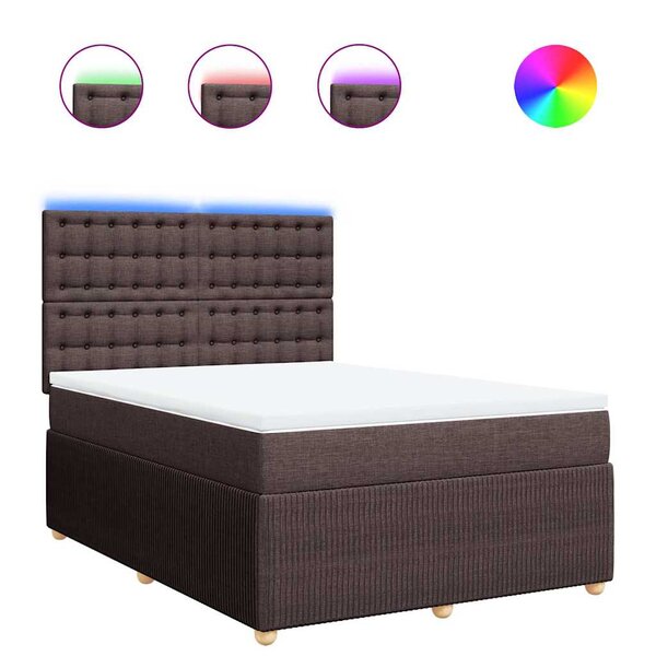 vidaXL Sommier à lattes de lit avec matelas Marron foncé 140x200 cm