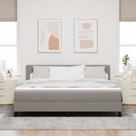 vidaXL Lit à ressorts avec matelas avec LED Taupe 180 x 200 cm tissu