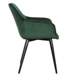 Chaise de salle à manger en velours vert 19_0000410