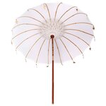 vidaXL Parasol balinais Crème (210-220) x 260 cm Coton et bois massif