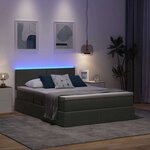 vidaXL Lit avec rangement et LED Gris foncé 140 x 190 cm tissu