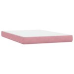 vidaXL Sommier à lattes de lit avec matelas rose 160x210 cm velours