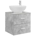 vidaXL Vanité de lavabo mural Gris béton 49 5 x 44 5 x 66 5 cm