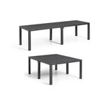 Table de Jardin coloris graphite - finition bois - ALLIBERT BY KETER modulable - 8 - 10 personnes - JULIE