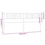 vidaXL Tête de lit métal blanc 193 cm