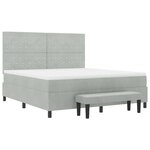 vidaXL Lit à ressorts avec matelas Gris clair 180 x 200 cm Velours