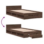 vidaXL Cadre de lit avec tiroir sans matelas chêne marron 90x190 cm