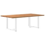 vidaXL Table à manger marron clair bois de chêne massif rectangulaire