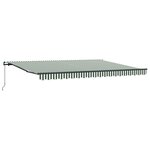 vidaXL Store rétractable manuel vert et blanc 450 x 300 cm
