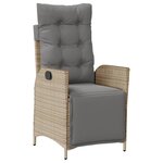 vidaXL Ensemble à manger de jardin et coussins 7 Pièces beige poly rotin