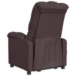 vidaXL Fauteuil inclinable électrique Marron foncé Tissu