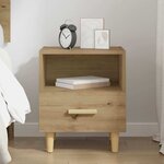 vidaXL Cabinet de chevet avec tiroir Chêne artisanal 40 x 35 x 47 cm