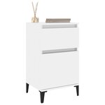 vidaXL Tables de chevet 2 Pièces blanc brillant 40x35x70 cm