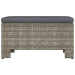 vidaXL Repose-pied de jardin avec coussin Gris Résine tressée