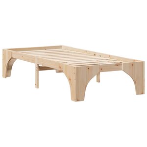 vidaXL Cadre de lit surélevé Marron 80 x 200 cm Bois massif en pin