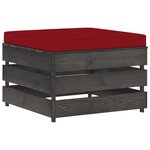 vidaXL Salon de jardin 12 Pièces avec coussins Bois imprégné de gris