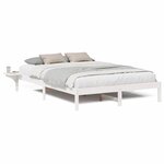 vidaXL Cadre de lit avec tables de chevet Blanc Blanc