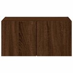 vidaXL Meuble TV mural avec lumières LED chêne marron 60x35x31 cm
