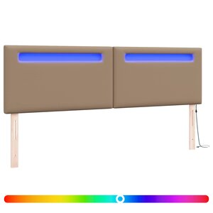vidaXL Tête de lit LED Cappuccino 180 cm Cuir synthétique