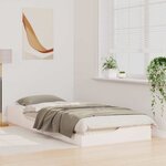 vidaXL Cadre de lit surélevé Blanc 90 x 220 cm Bois massif en pin