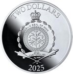 Pièce de monnaie en Argent 2 Dollars g 31.1 (1 oz) Millésime 2025 CINDERELLA