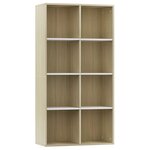 vidaXL Bibliothèque/Buffet blanc et chêne sonoma bois d'ingénierie