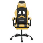 vidaXL Chaise de jeu avec repose-pied Noir et doré Similicuir