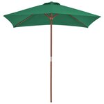 vidaXL Parasol avec mât en bois 150 x 200 cm Vert