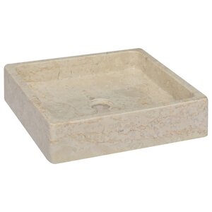 vidaXL Lavabo Crème 40x40x10 cm Marbre