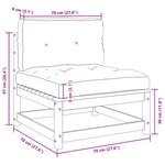 vidaXL Canapés centraux de jardin coussins2Pièces Gris Bois de pin massif