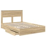 vidaXL Lit de Rangement Chêne Sonoma 150 x 200 cm Bois d'ingénierie