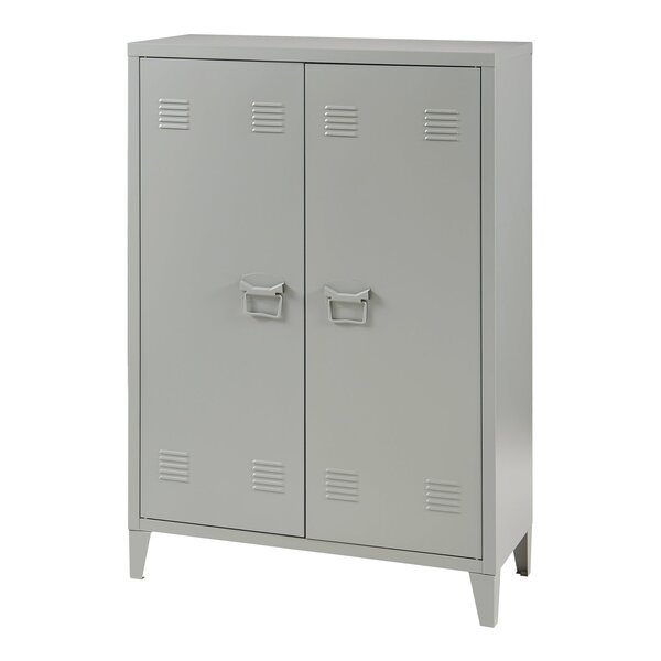 Casier de bureau métallique à 2 portes 110 x 75 x 33 cm gris foncé 03_0009180