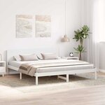 vidaXL Cadre de lit Blanc 200 x 200 cm Bois de pin massif