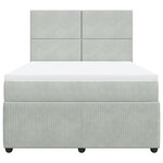 vidaXL Sommier à lattes de lit et matelas Gris clair 160x200cm Velours