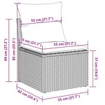 vidaXL Salon de jardin avec coussins 7 Pièces gris clair résine tressée