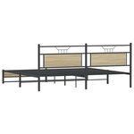 vidaXL Cadre de lit en métal sans matelas chêne sonoma 200x200 cm