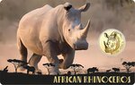 Pièce de monnaie en Or 3000 Francs g 0.031 (1/1000 oz) Millésime 2024 Gold Gift AFRICAN RHINOCEROS 1/1000