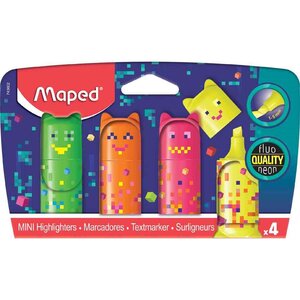 Surligneur Mini PIXEL PARTY  blister de 4 MAPED